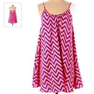 SAKS FIFTH AVENUE RED label Neon Pink and Navy Blue sheath dress size Small